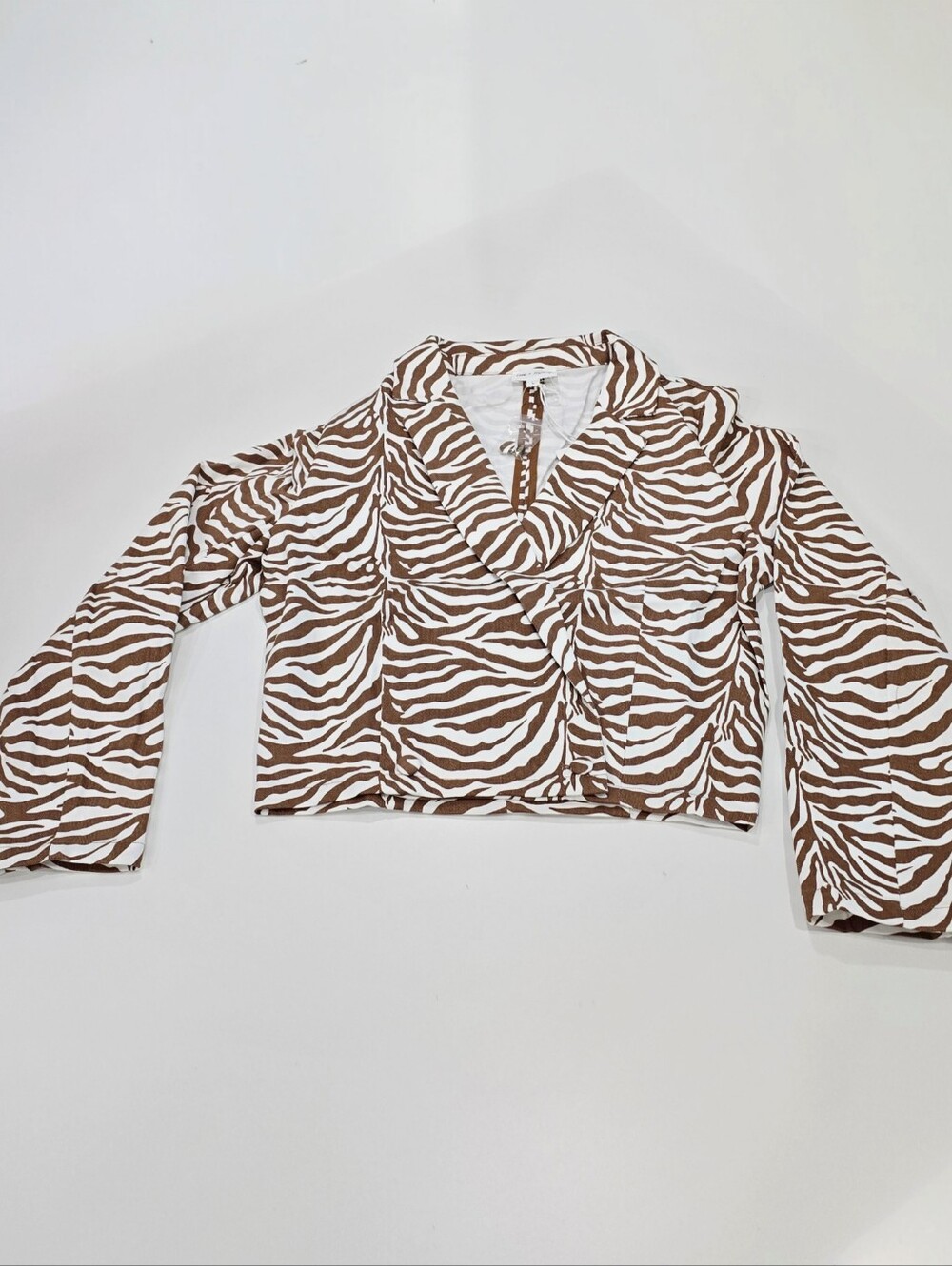 Love + Harmony ✦ Mocha Zebra Print✦ Cropped Jacket & Matching Tank Top Set L NWT - Picture 6 of 16